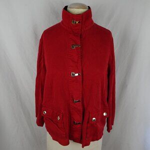 Lauren Ralph Lauren Red Jacket with Gold Clasp Closure & Pockets Size 1X